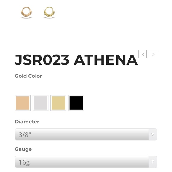 Body Gems 14k gold Athena Clicker Hoop earring - Picture 6 of 12